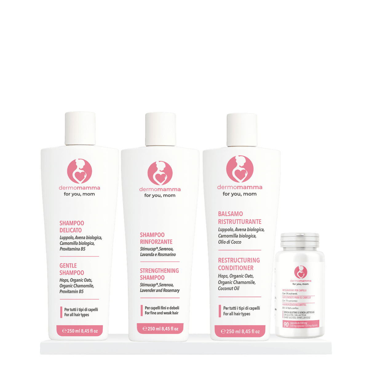 Box Capelli Plus Dermomamma con shampoo, balsamo e integratore per capelli